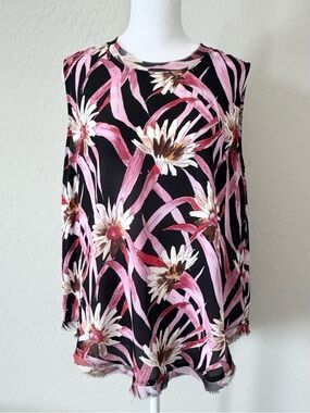 Who What Wear Sleeveless Floral Print Blouse Top